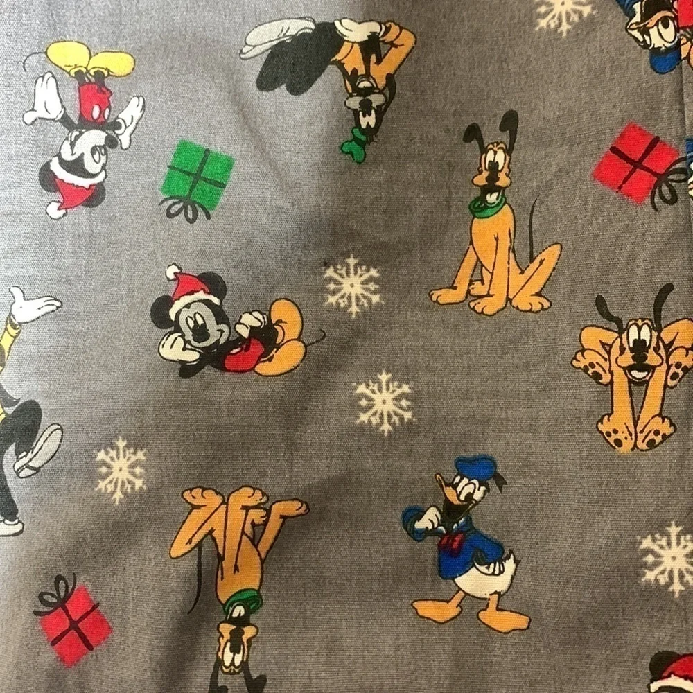 Disney holiday button up long sleeve shirt with red bow tie 18m